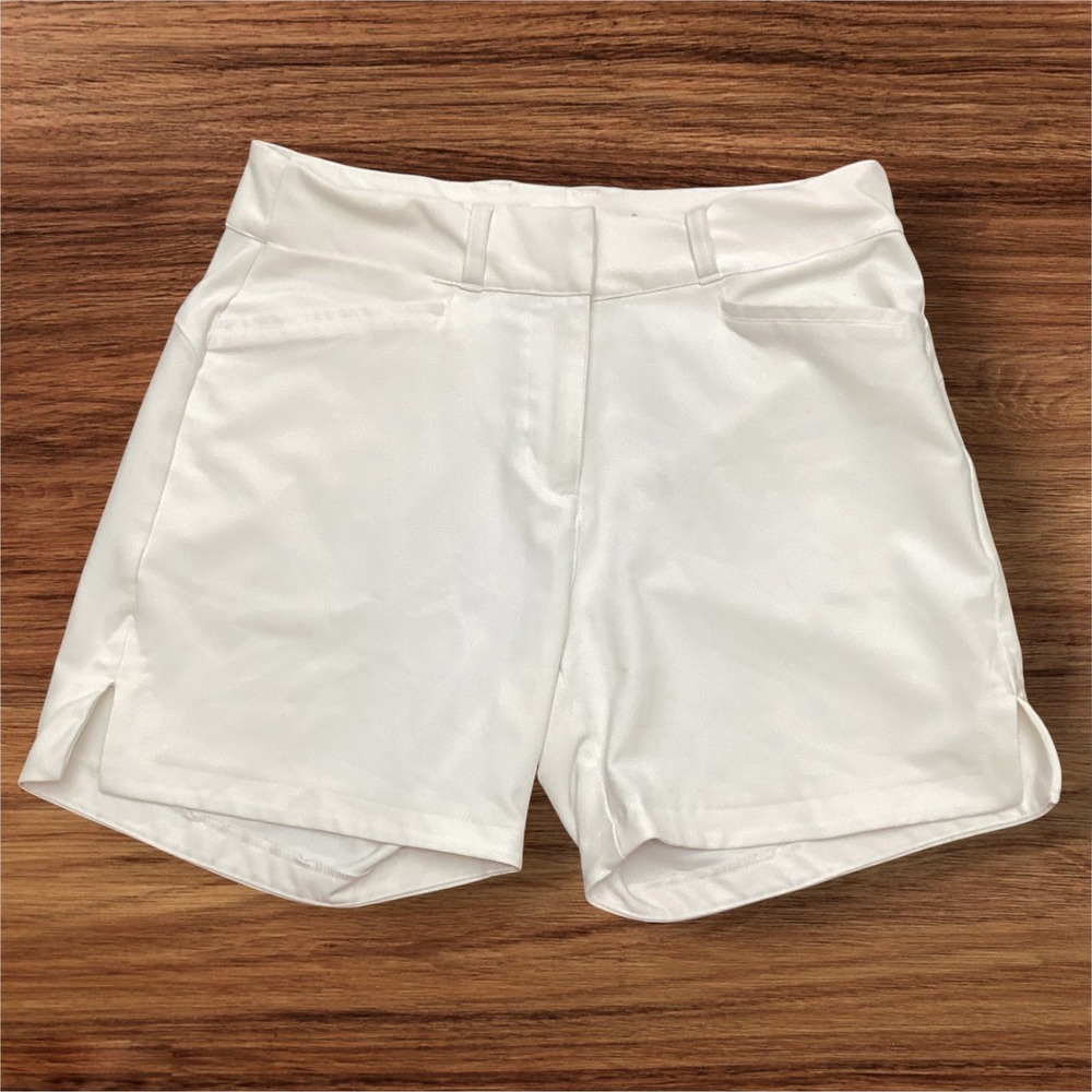 Adidas Primegreen Women Golf Shorts Off White Cream Size 2 Athletic Performance